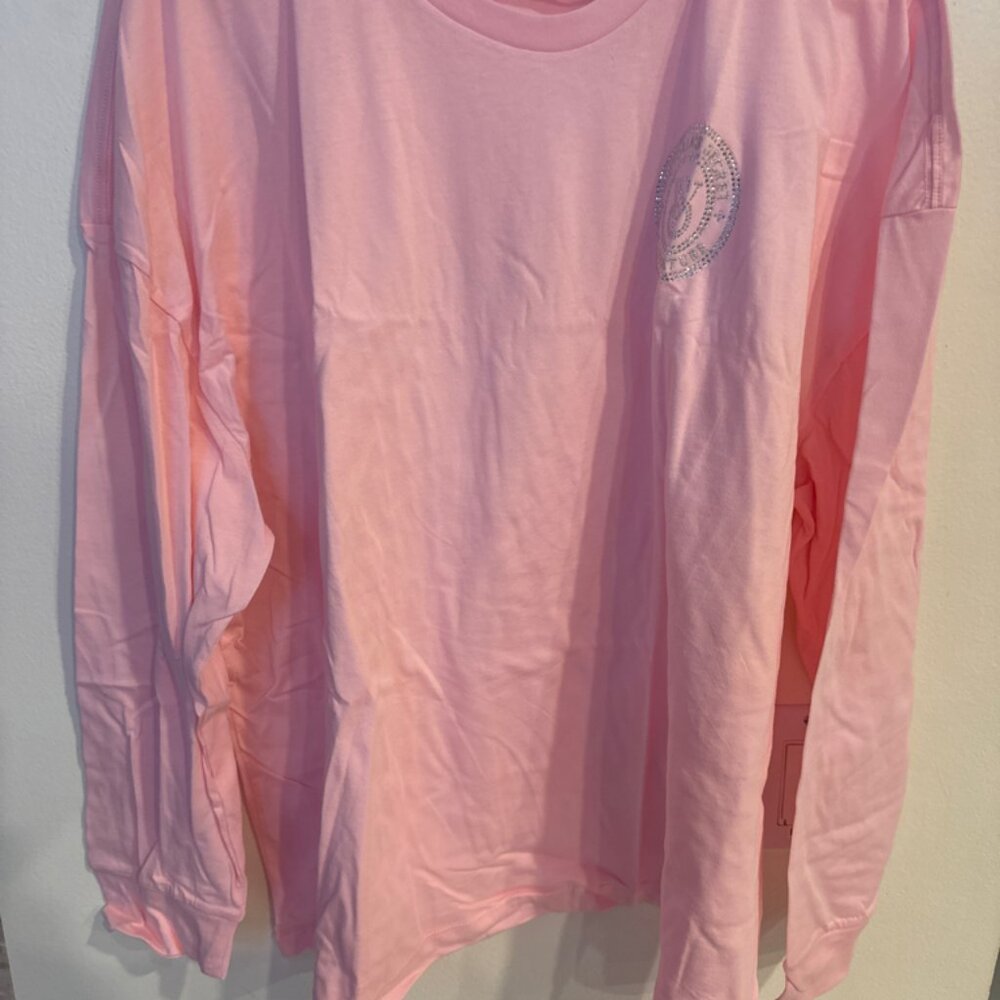 Victoria secret 2 piece cotton stripe rhinestone pajama set size XL NWT